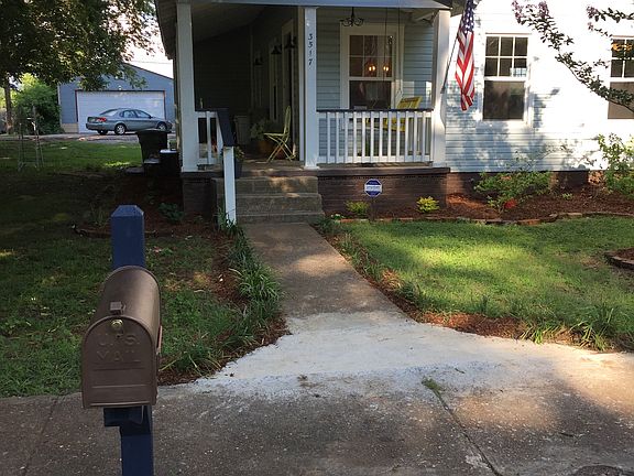 Walkway lined with Lariope