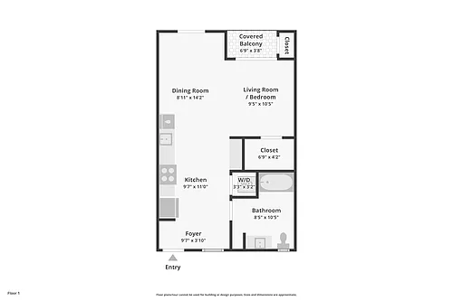 Floor plan Unit A1 Studio