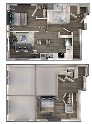 Floor plan Avenue F | 1 Bed/1 Bath Loft-C5D