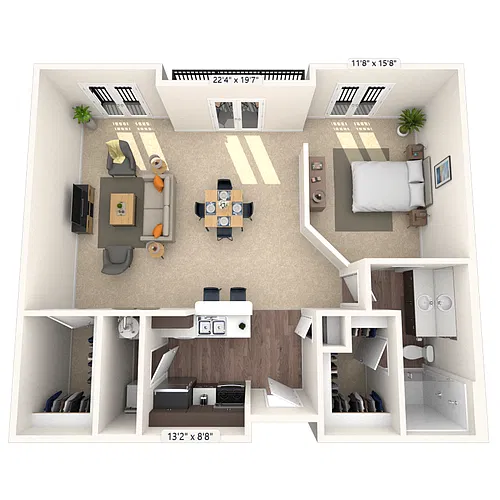 Floor plan Loft 0x1 1010-1034 SF
