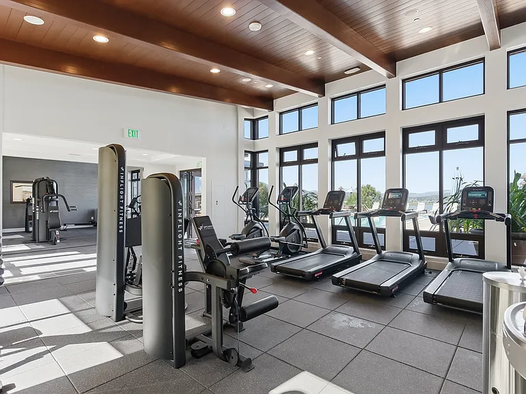 Stay active with a fully equipped fitness center right at home.