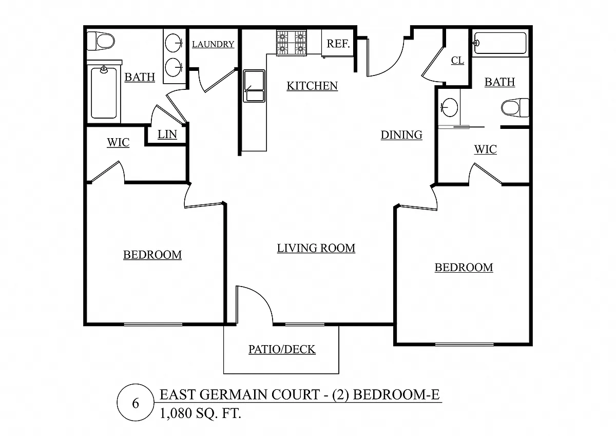 Floor plan Two Bedroom E