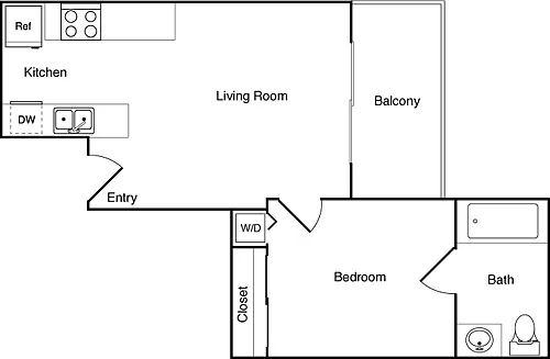 Floor plan 1 Bedroom P