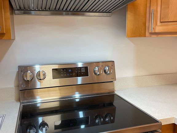 kitchen, new stove and fan