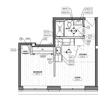 Floor plan 1 Bedroom / 1 Bath
