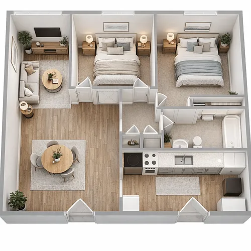 Floor plan 2 Bedroom Gardens I