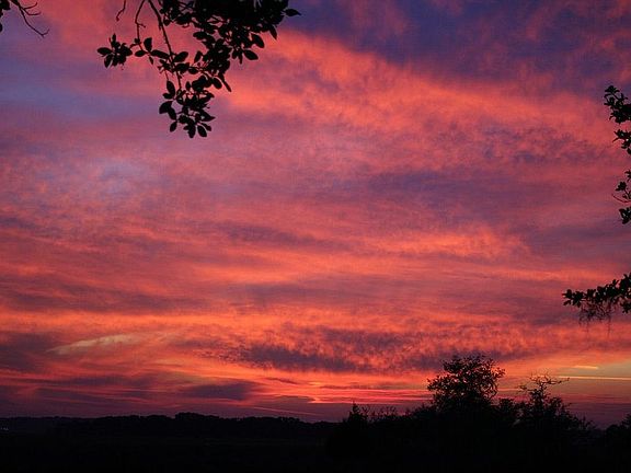 Sunset over the intercoastal from backyard