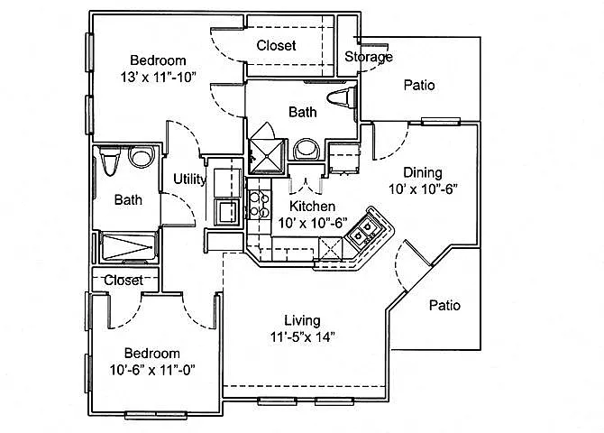 Floor plan Two Bedroom B