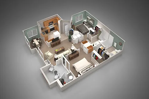 Floor plan Two Bedroom/Two Bath