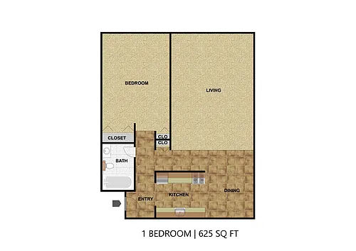 Floor plan Aldrich Ave - One Bedroom (A)