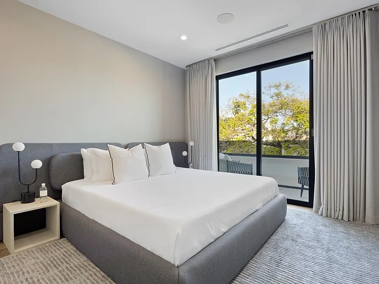 Enjoy fresh air on the private balcony