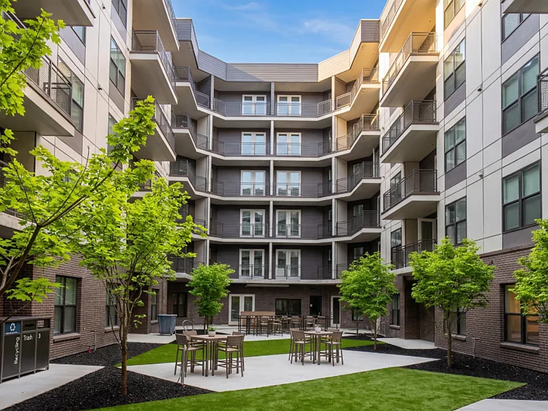 Private Courtyard at The Westerly Apartments in Salt Lake City
