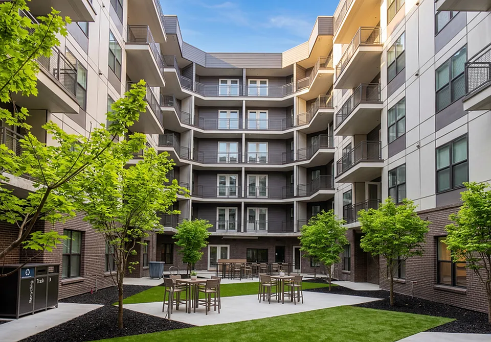 Private Courtyard at The Westerly Apartments in Salt Lake City