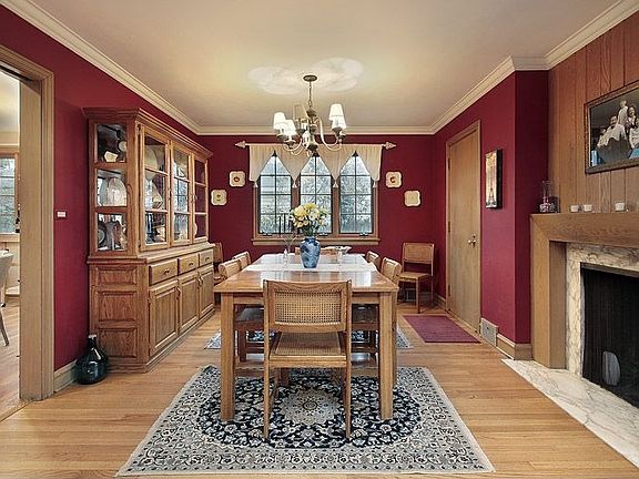 Cozy Dining Room with Fireplace