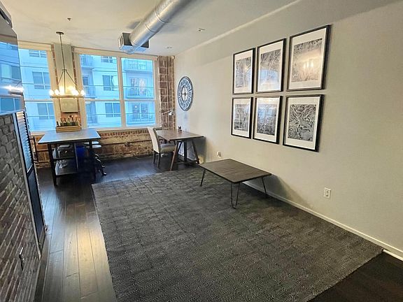 Large living area extends to kitchen