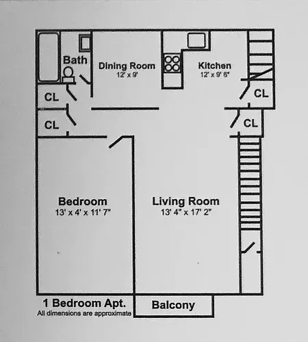 Floor plan 1 BR 1 BA FORMAL DINING ROOM