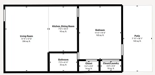 Floor plan 1 Bed 1 Bath