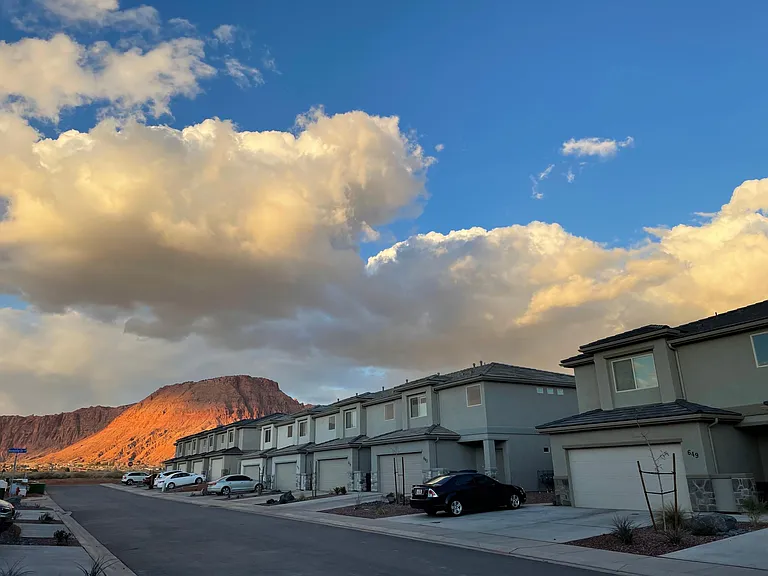 Street view of the townhouses
