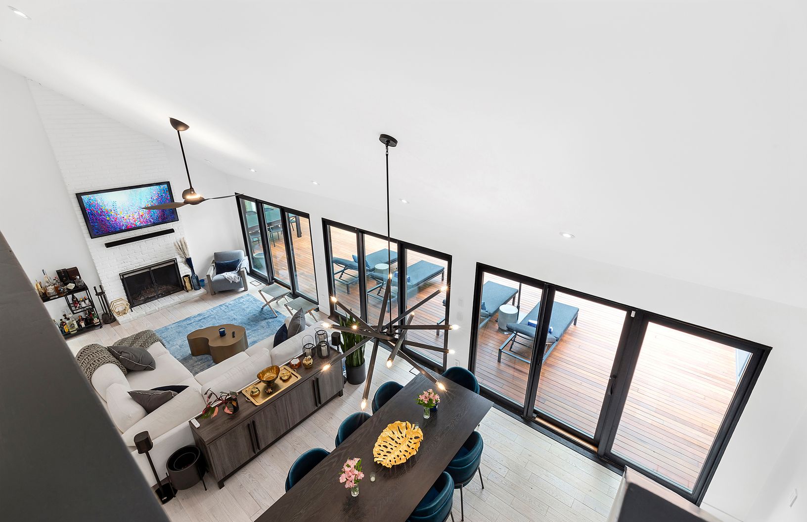  View of Living room from Upstairs catwalk