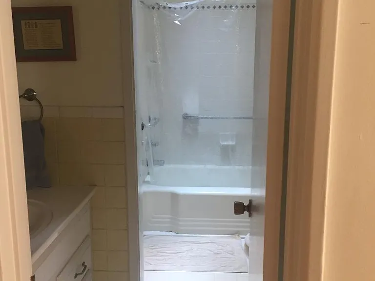 Bath and a half with pocket door