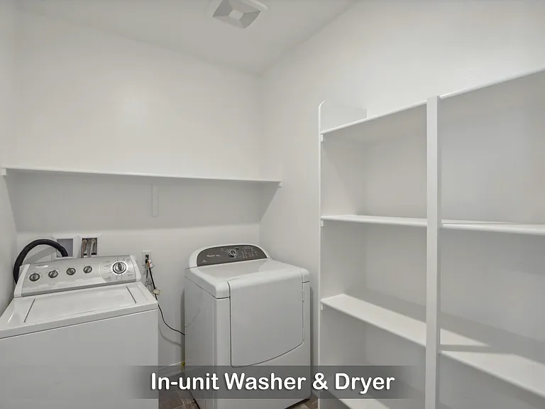 In-unit washer and dryer for your convenience, making laundry days a breeze!