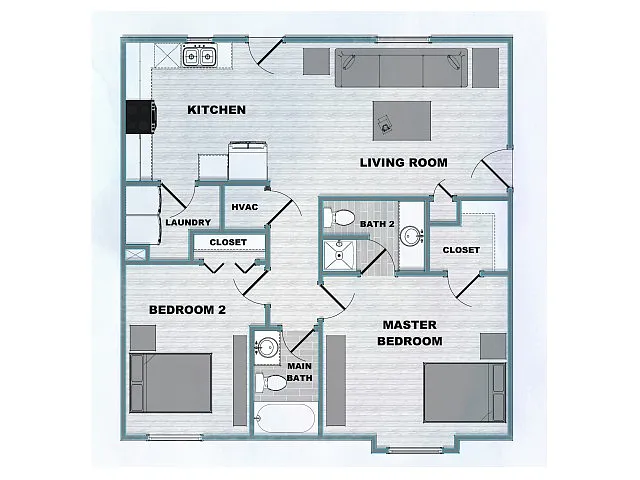 Floor plan 2x2 Premium