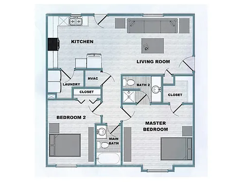 Floor plan 2x2 Premium