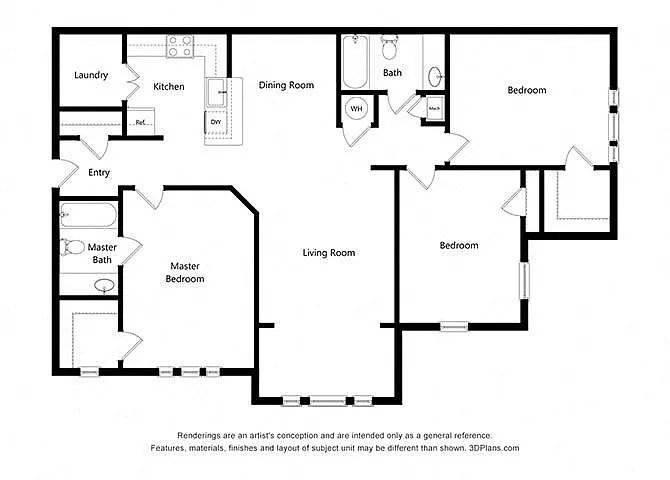 Floor plan Three Bedroom