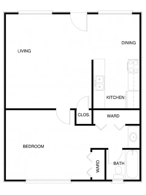 Floor plan 1x1 UP