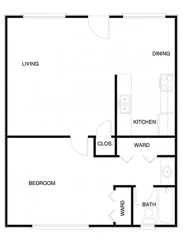 Floor plan 1x1 DOWN