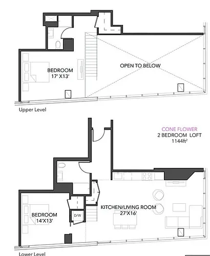 Floor plan 1 Bedroom Loft