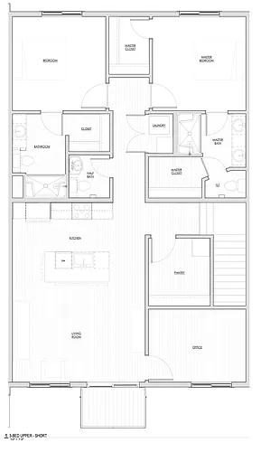 Floor plan 2 Bed+Office 2.5 Bath Upper 2+ Car Att Garage