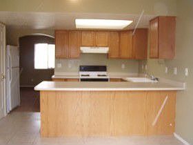 From the sliding glass door.