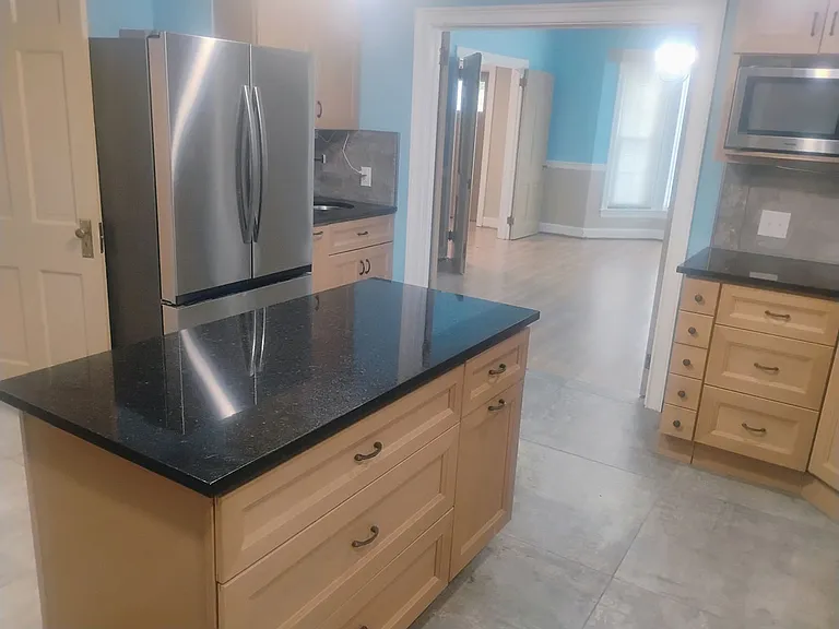 Center island in kitchen.
