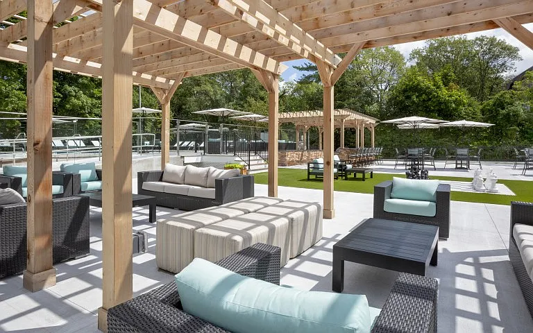 Shaded pergola area