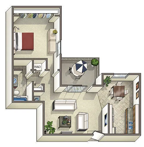 Floor plan 1X1 B