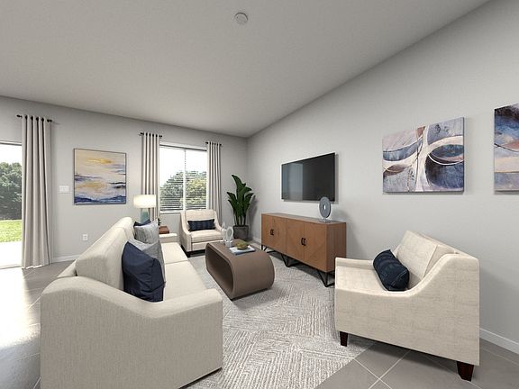 Great room rendering in the Archer.