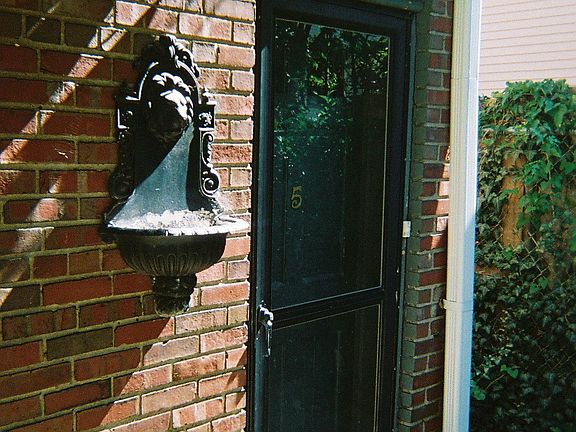 The Carriage House entrance is covered by a huge Magnolia tr
