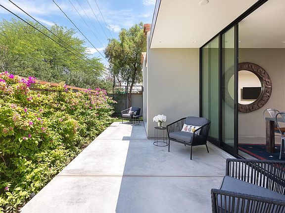 Patio for dining area and primary bedroom