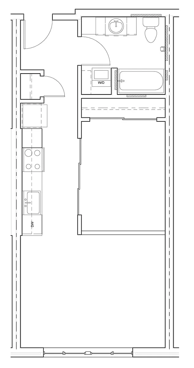Floor plan 1 Bed/1 Bath-MFTE-C6