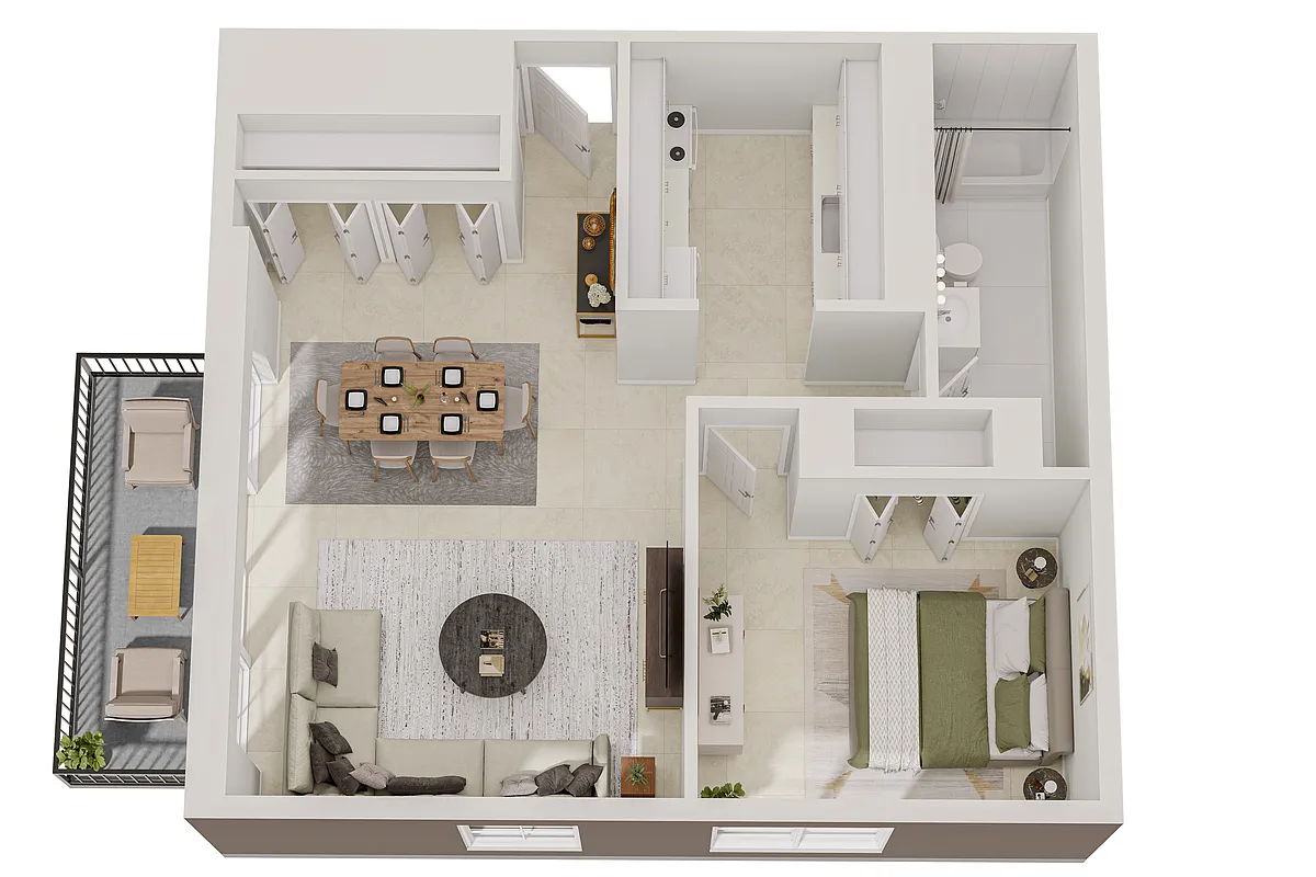 Floor plan 1 Bedroom, 1 Bathroom
