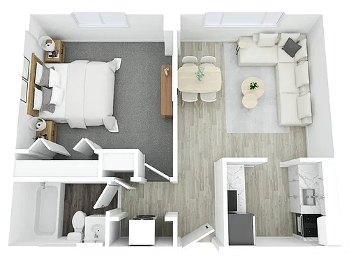 Floor plan 1BR - 1BTH JR Renovated