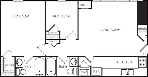 Floor plan 2 Bedrooms R