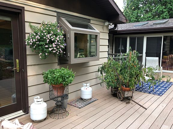 Deck facing private backyard