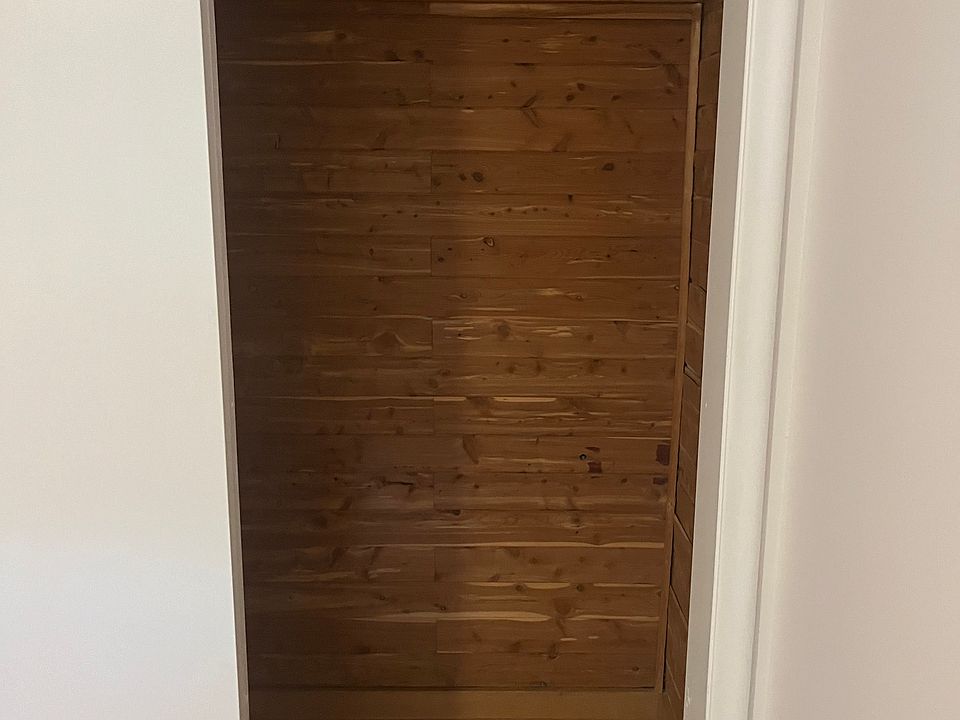Cedar closet in the north bedroom. One of two closets in that room.
