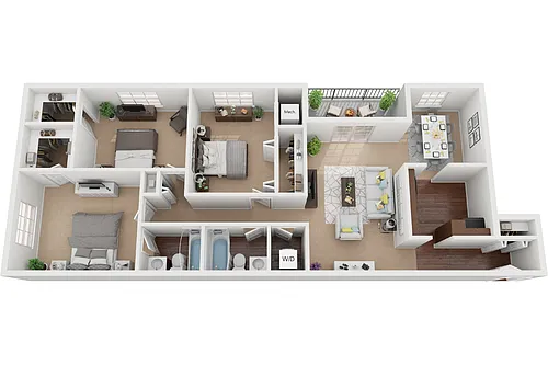 Floor plan Edmondson 3 Bedroom 2 Bath Renovated
