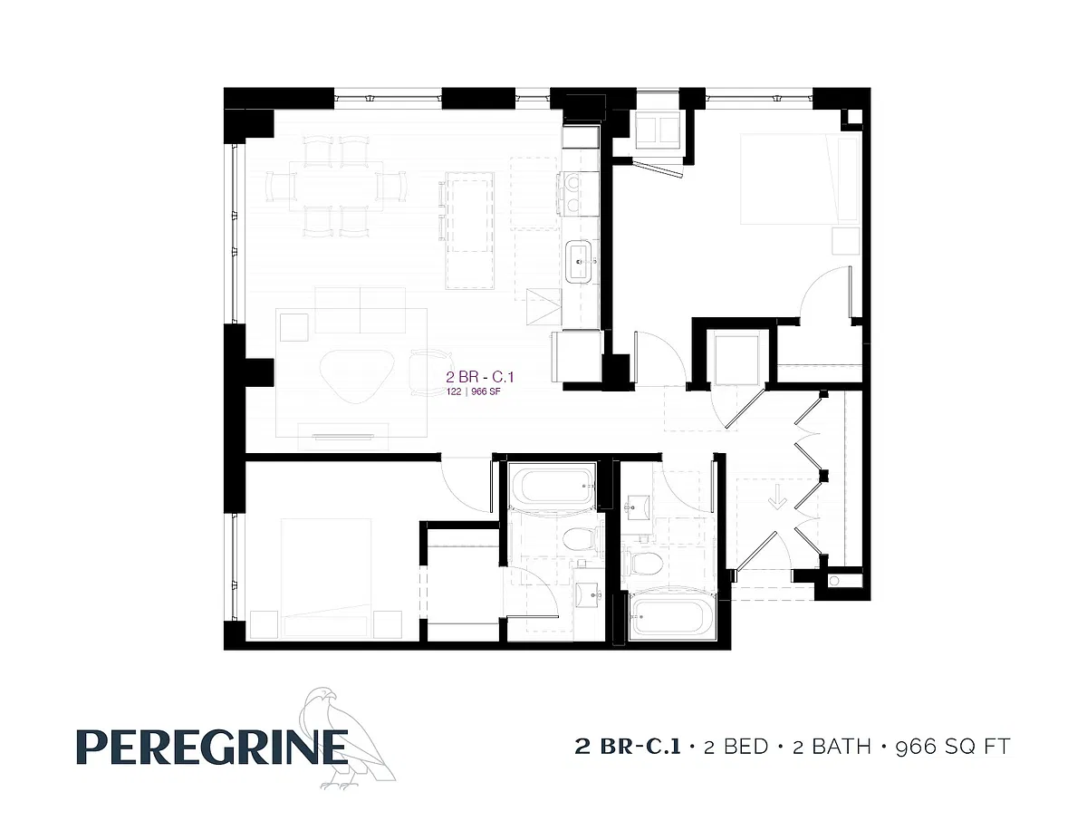 Floor plan 2 Bedroom C