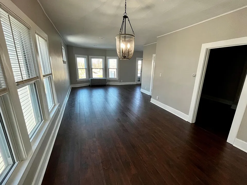 Dining Room & Living Room with bay windows