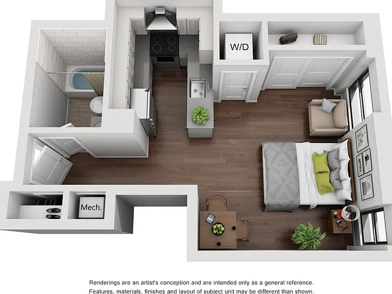 Gauley - Studio, 1 Bath, 413 sq. ft.