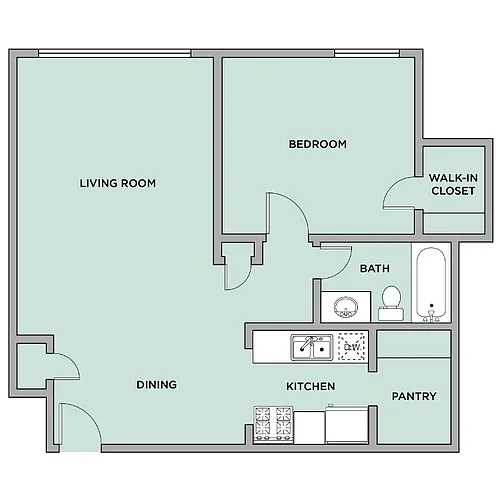 Floor plan 1 Bed 1 Bath